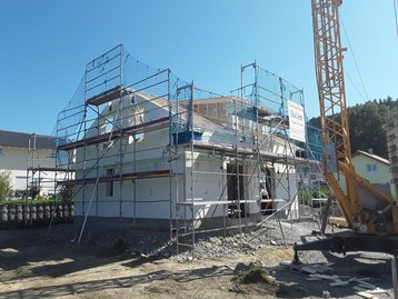 Dachstuhl wird gebaut