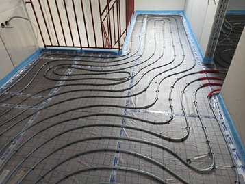 Gelegte Fußbodenheizung