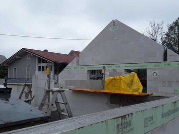 Obergeschoss eines noch nicht fertigen Hauses