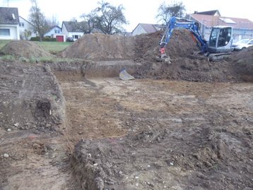 Erdgrube auf Baustelle