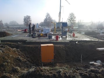 Arbeiten an einer Bodenplatte