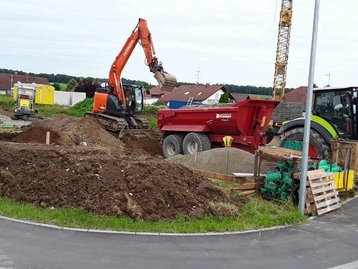 Erdarbeiten mit Bagger