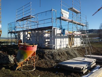 Rohbau eines Erdgeschosses