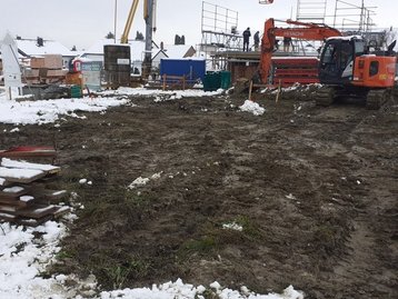 Baustelle mit Bagger