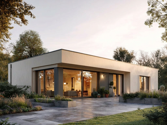 Barrierefreier Bungalow mit ebenerdigen Übergang in den Garten