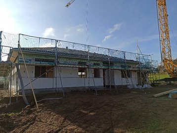 Bungalow 128 mit Gerüst