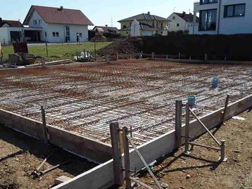 Bodenplatte eines Hauses