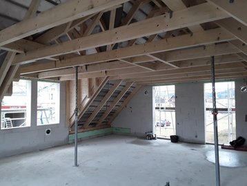 Innenraum Dach wird gebaut
