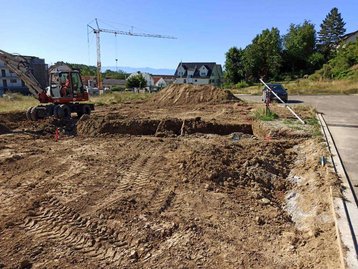 Erarbeiten auf einem Baugrundstück