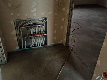 Haus mit frischem Estrich