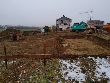 Erdarbeiten für ein Haus