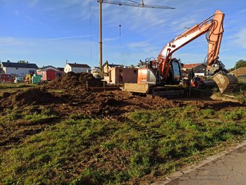 Erdarbeiten für ein Haus