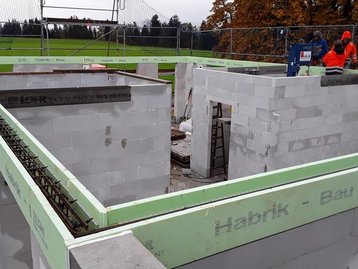 Oberansicht von Hauswänden