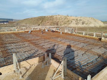 Unfertige Bodenplatte eines Hauses