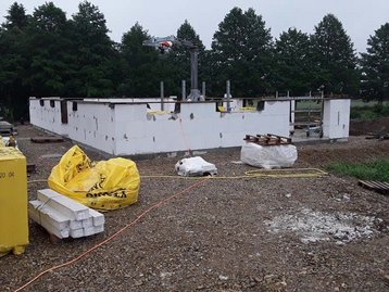 Beginn eines Rohbaus