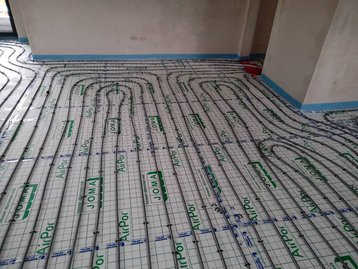 Verlegte Fußbodenheizung