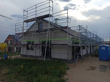 Haus mit Gerüst