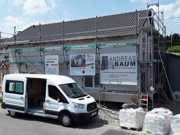 Haus wird verputzt
