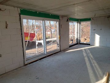 Innenraum eines unfertigen Hauses