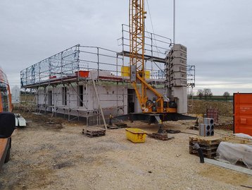 Baustelle eines unfertigen Hauses