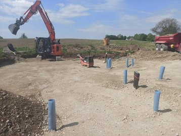 Baustelle mit Bagger