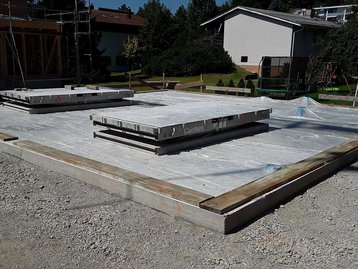 Arbeiten an einer Bodenplatte