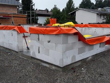 Rohbau eines Erdgeschosses