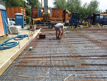 Bau einer Bodenplatte