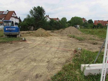 Bagger auf Baustelle
