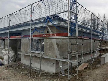 Baustelle eines unfertigen Hauses