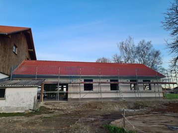 Seitenansicht von einem Haus 