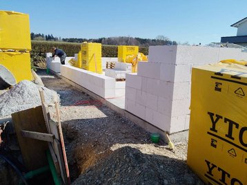 Beginn eines Rohbaus