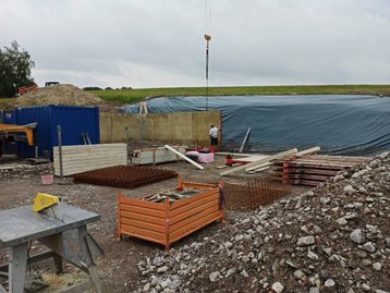 Baumaterialien für eine Bodenplatte