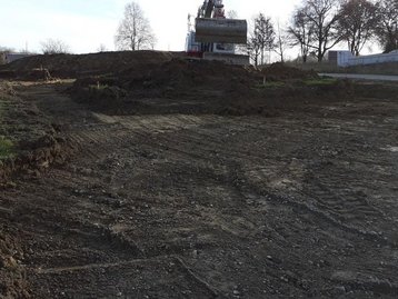 Baustelle mit Bagger