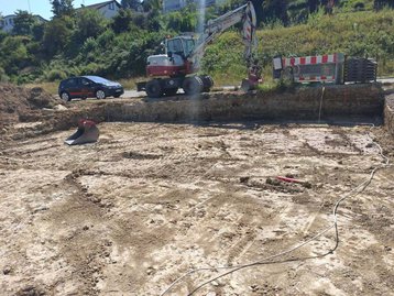 Erdarbeiten mit einem Bagger