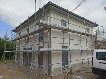 Haus mit Gerüst