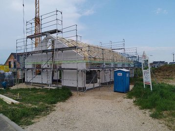 Haus mit Gerüst