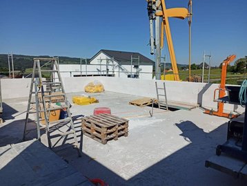 Baustelle für einen Rohbau