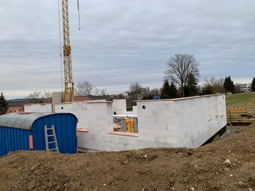 Rohbau des Untergeschosses eines Hauses