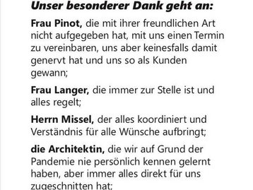 Schriftstück mit Feedback an die Verantwortlichen